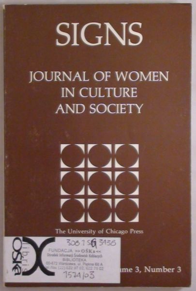 Signs: Journal of Women in Culture and Society, Volume 3, Number 3
