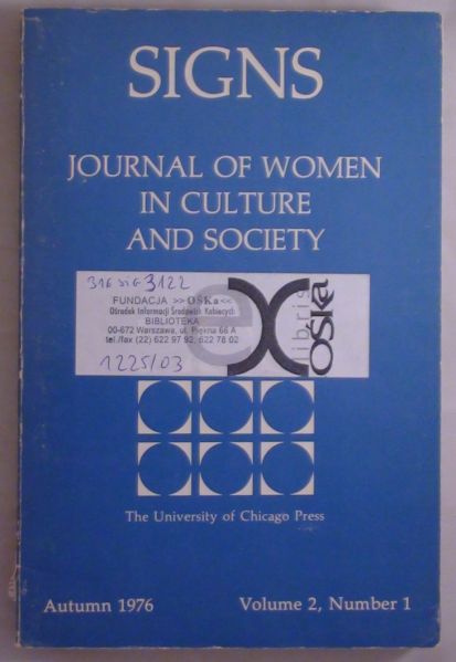 Signs: Journal of Women in Culture and Society, Volume 2, Number 1
