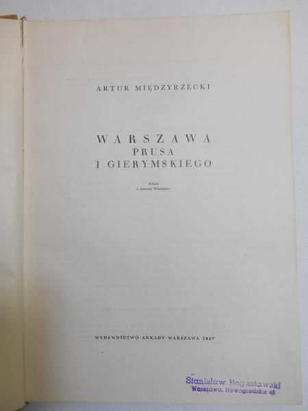 Międzyrzecki Artur - Warszawa Prusa i Gierymskiego