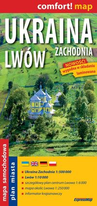 Ukraina Zachodnia Lwów 1:500 000. Mapa laminowana