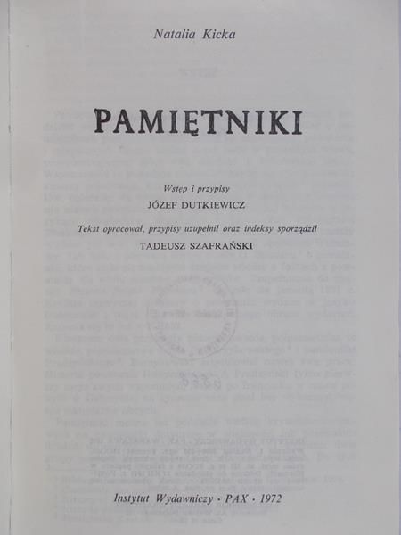 Kicka Natalia - Pamiętniki