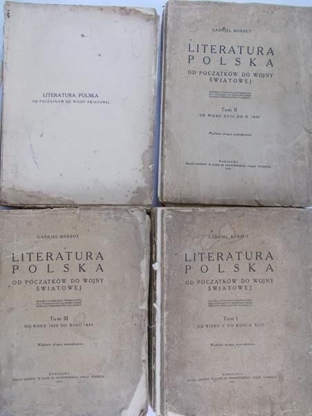 Korbut Gabriel - Literatura Polska, t.1-4, 1929 r.