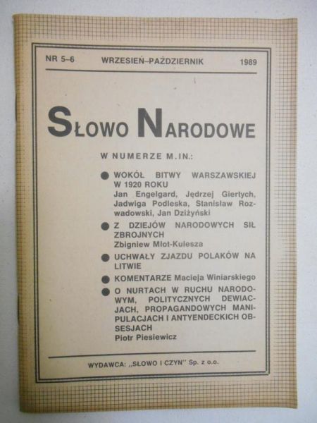 Słowo Narodowe, nr 5-6, 1989 r.