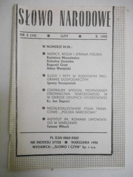 Słowo Narodowe, nr 2 (10), 1990 r.