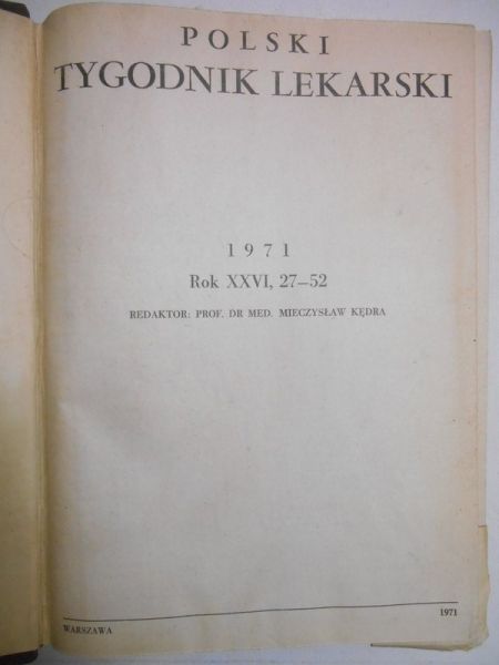 Kędra Mieczysław - Polski Tygodnik Lekarski, XXVI