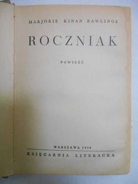 Rawlings Marjorie K. - Roczniak 1939 r.