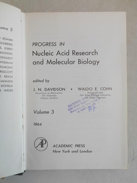 Davidson J.N. - Progress in Nucleic Acid Research and Molecular Biology
