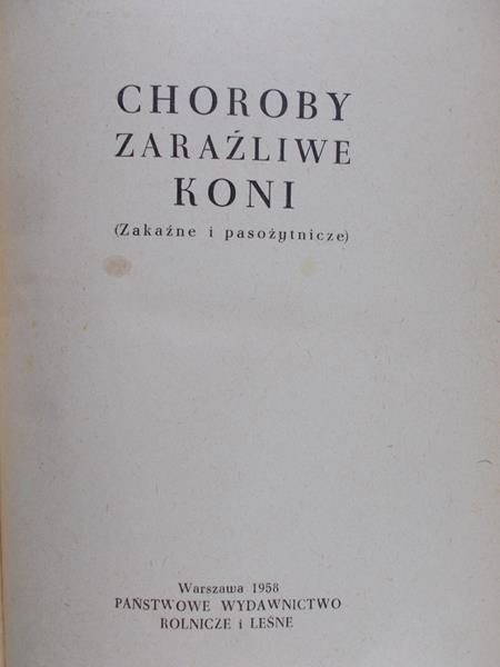 Choroby zaraźliwe koni