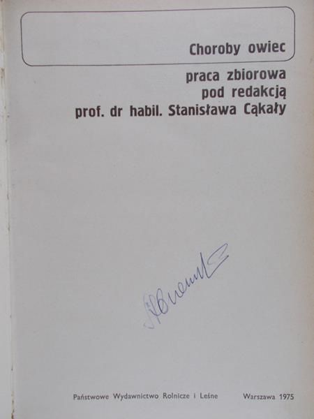 Cąkała Stanisław ( red. ) - Choroby owiec