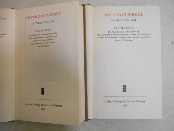 Nestroy Johann Nepomuk - Nestroys Werke in zwei Banden, t. 1-2