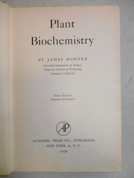 Bonner James (red.) - Plant Biochemistry