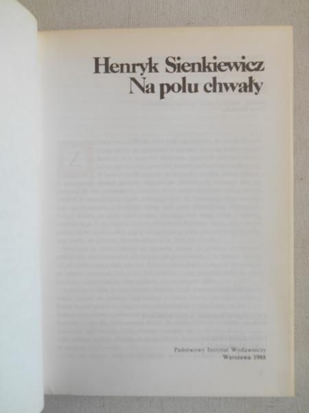 Sienkiewicz Henryk - Na polu chwały