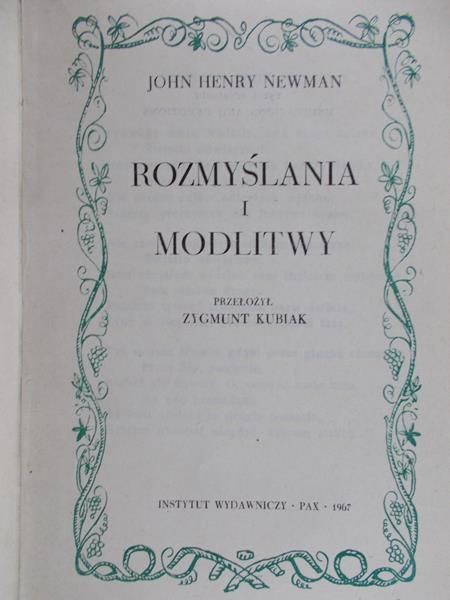Newman John Henry - Rozmyślenia i modlitwy