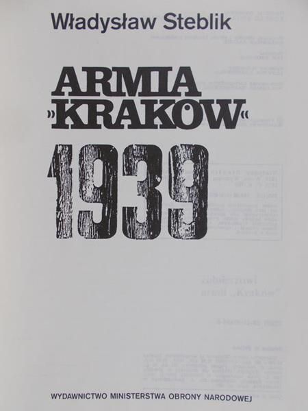 Steblik Władysław - Armia "Kraków" 1939