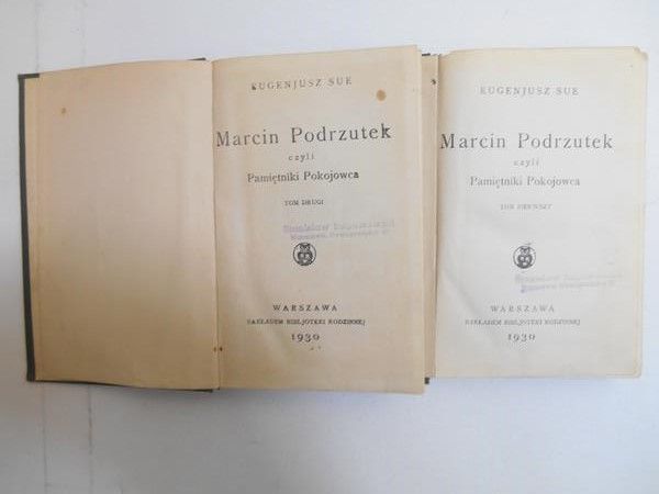 Sue Eugeniusz - Marcin Podrzutek czyli Pamiętniki Pokojowca, t. I-II, 1930 r.