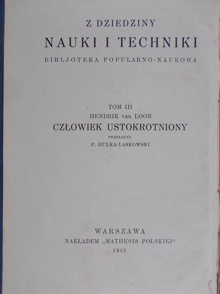 Weyberg Zygmunt - Z dziedziny nauki i techniki, 1933 r.