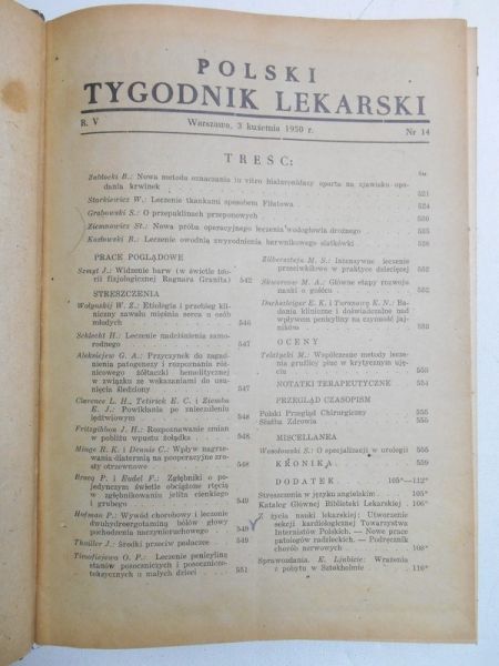 Kędra Mieczysław (red.) - Polski Tygodnik Lekarski, 1950, Rok V, Nr 14-30