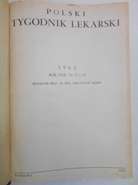 Kędra Mieczysław - Polski Tygodnik Lekarski, XVII,27-53