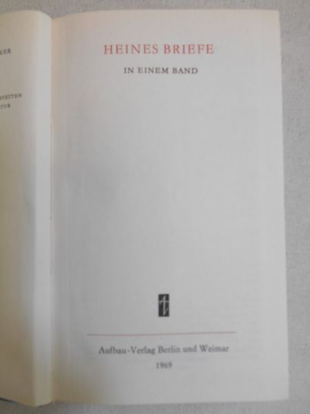 Heine Heinrich - Heines Briefe in einem Band