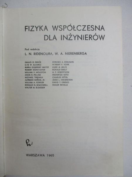 Ridenour L. N. - Fizyka współczesna dla inżynierów