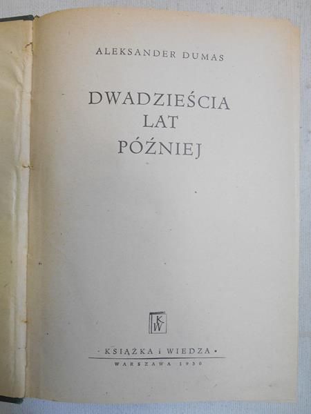 Dumas Aleksander - Dwadzieścia lat później, 1950 r.