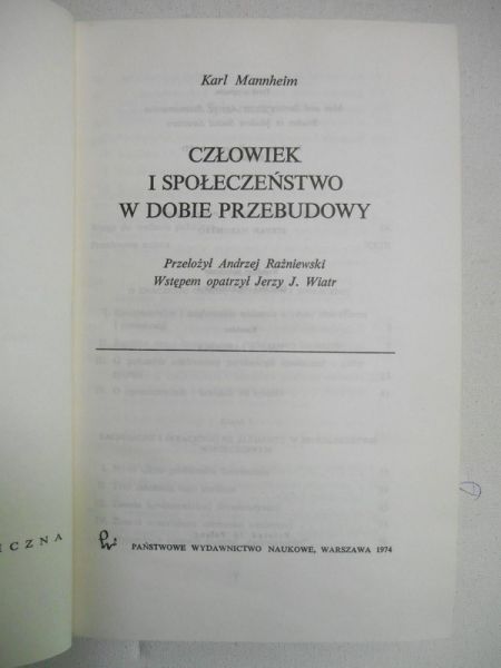 Mannheim Karl - Człowiek i społeczeństwo w dobie przebudowy