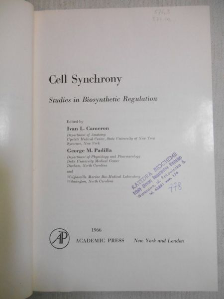 Cameron Ivan(red.) - Cell synchrony
