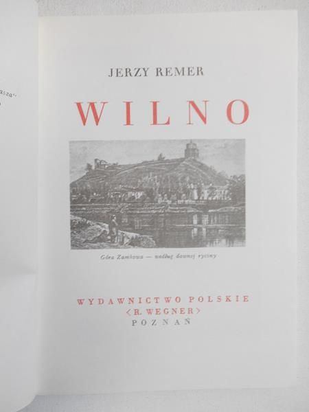 Remer Jerzy  -  Wilno, reprint z 1934 r.