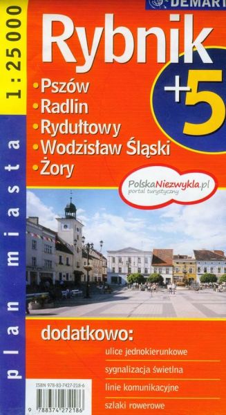 Rybnik, plus 5, plan miasta, 1: 25 000