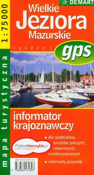 Wielkie Jeziora Mazurskie mapa turystyczna 1: 75 000
