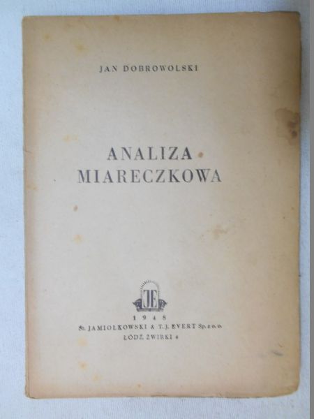 Dobrowolski Jan - Analiza miareczkowa, 1948 r.