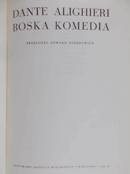 Dante Alighieri - Boska komedia