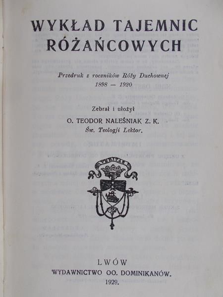Naleśniak Teodor - Wykład tajemnic różańcowych, 1929 r.