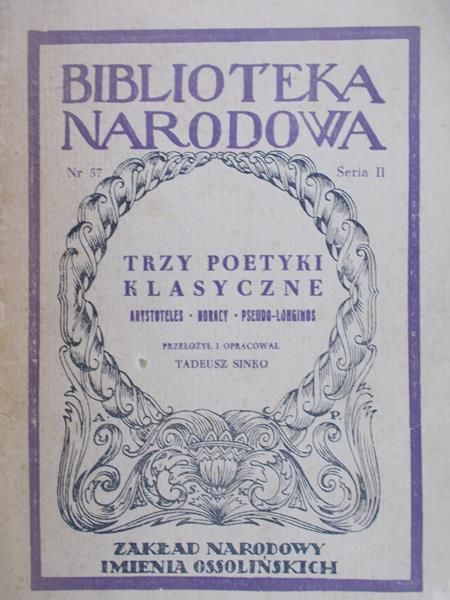 Sinko Tadeusz (tłum.) - Trzy poetyki klasyczne