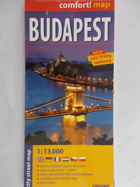 Budapest city street map 1:13 000