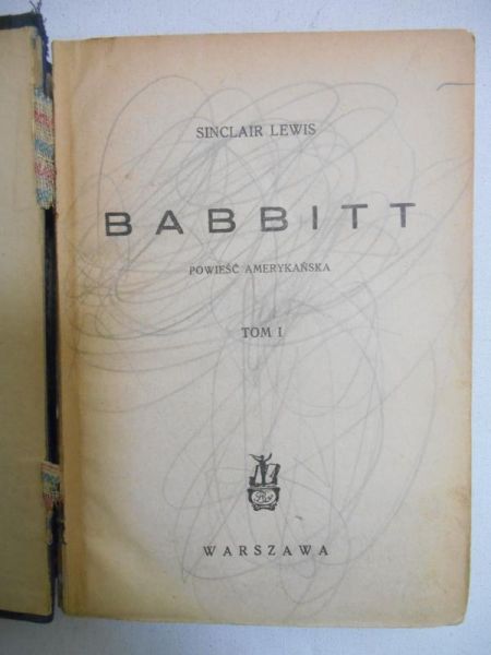 Lewis Sinclair - Babbitt, t. I-III, 1937 r.