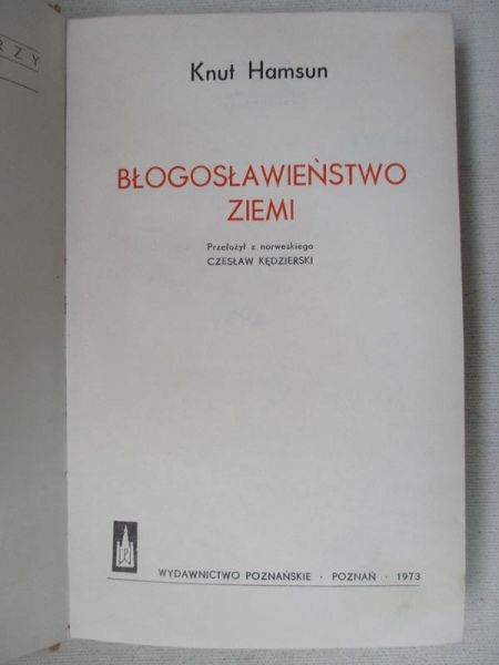 Hamsun Knut - Błogosławieństwo ziemi
