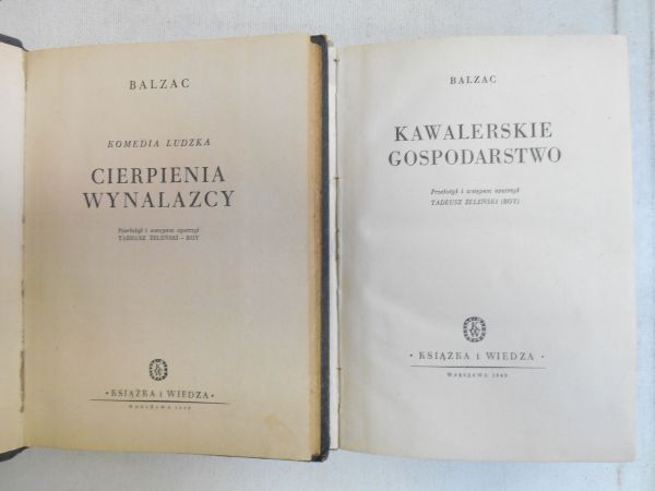 Balzac Honore - Cierpienia wynalazcy / Kawalerskie gospodarstwo, 1949 r.