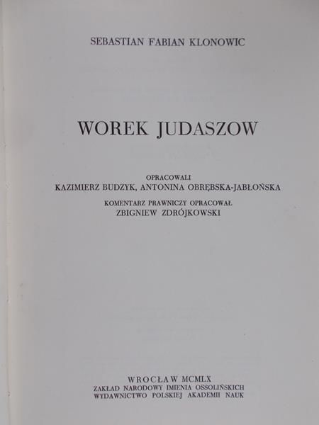 Klonowic Sebastian - Worek Judaszow