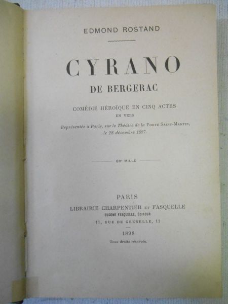 Rostand Edmond - Cyrano de Bergerac, 1898 r.
