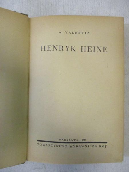 Valentin A. - Henryk Heine, 1938r.