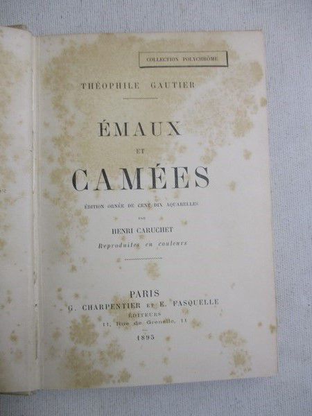 Gautier Theophile - Emaux et Camees, 1895 r.