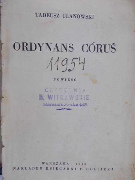 Ulanowski Tadeusz -  Ordynans Córuś, 1930 r.