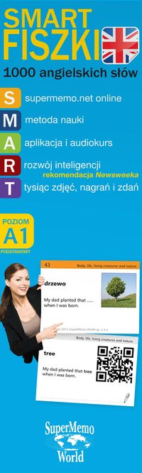 SmartFiszki 1000 angielskich słów A1 poziom podstawowy , Nowa