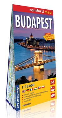 Budapest city street map 1:13 000