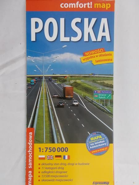 Polska mapa samochodowa 1:750 000