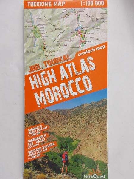 High Atlas Morocco Trekking map 1:100 000
