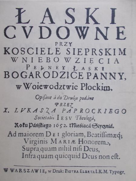 Łaski cvdowne przy kościele sierpskim