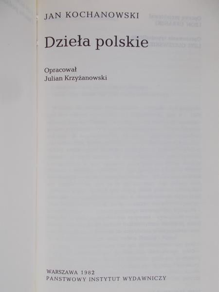 Kochanowski Jan - DziełaPolski