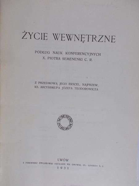 Życie wewnętrzne,1931r.